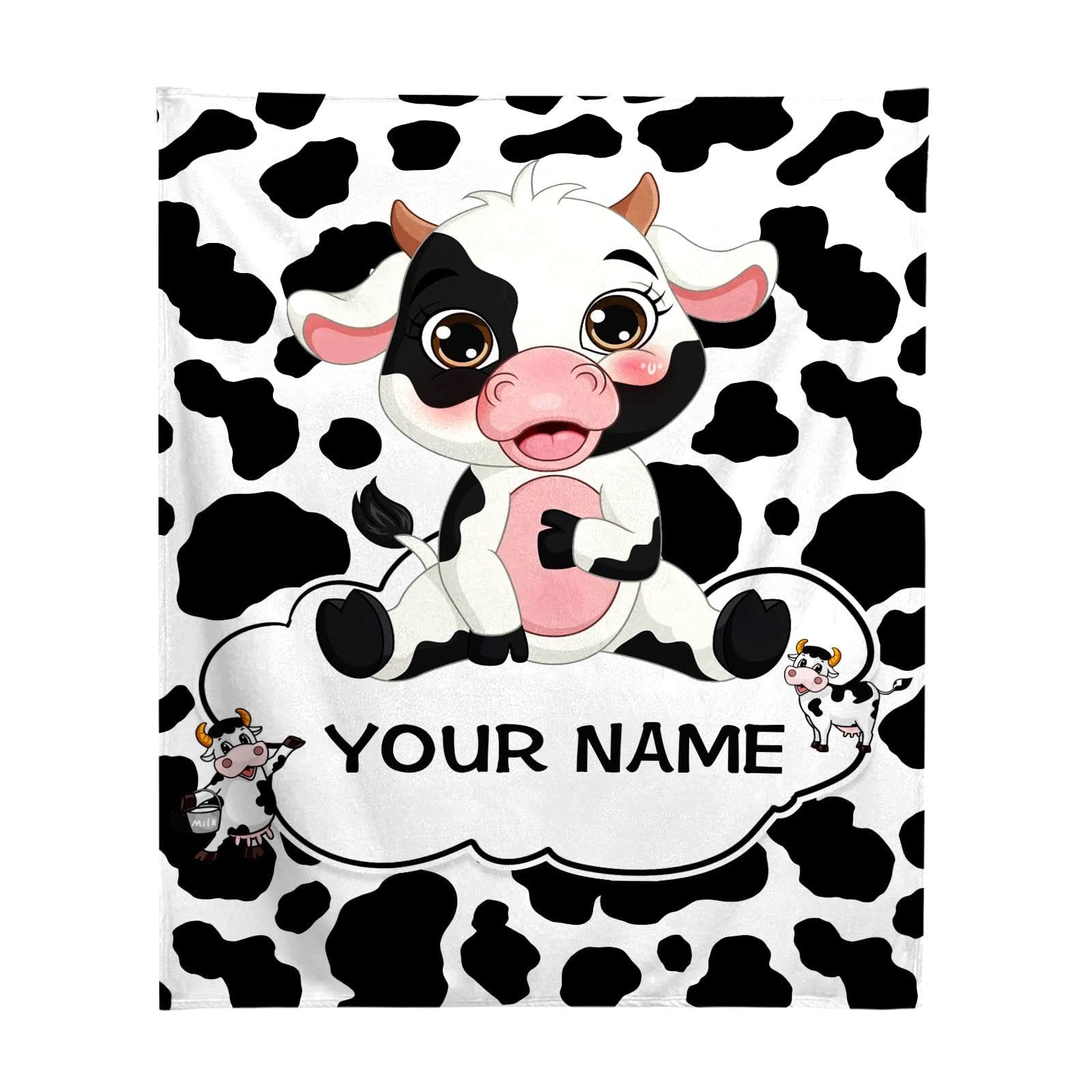 KFX-7014205 Cows Pattern Flannel Digital Blanket - 100x150cm, Multiple Color Options