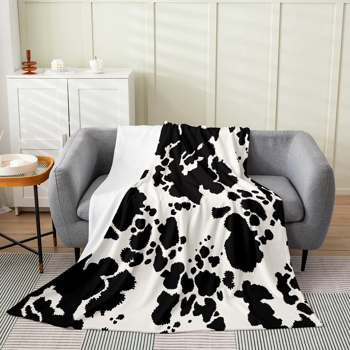KFX-7014205 Cows Pattern Flannel Digital Blanket - 100x150cm, Multiple Color Options