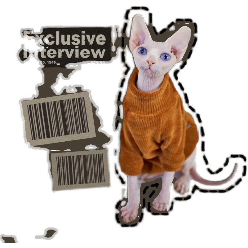 KFX-7015741 Sphinx Cat Clothes in Caramel Brown - Sizes XS to XXL Available