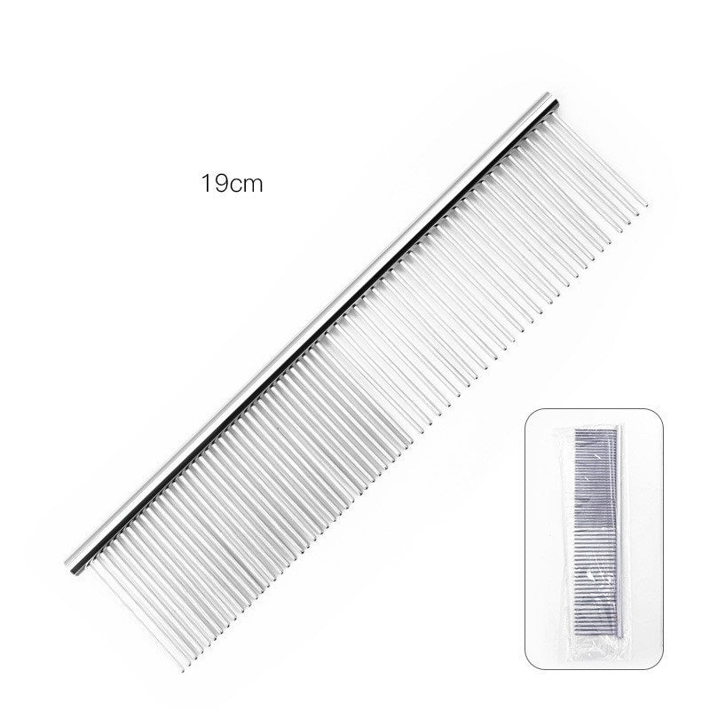 KFX-7018941 Stainless Steel Pet Comb - 16.5cm Long, Durable and Lightweight with Precision Needle Design