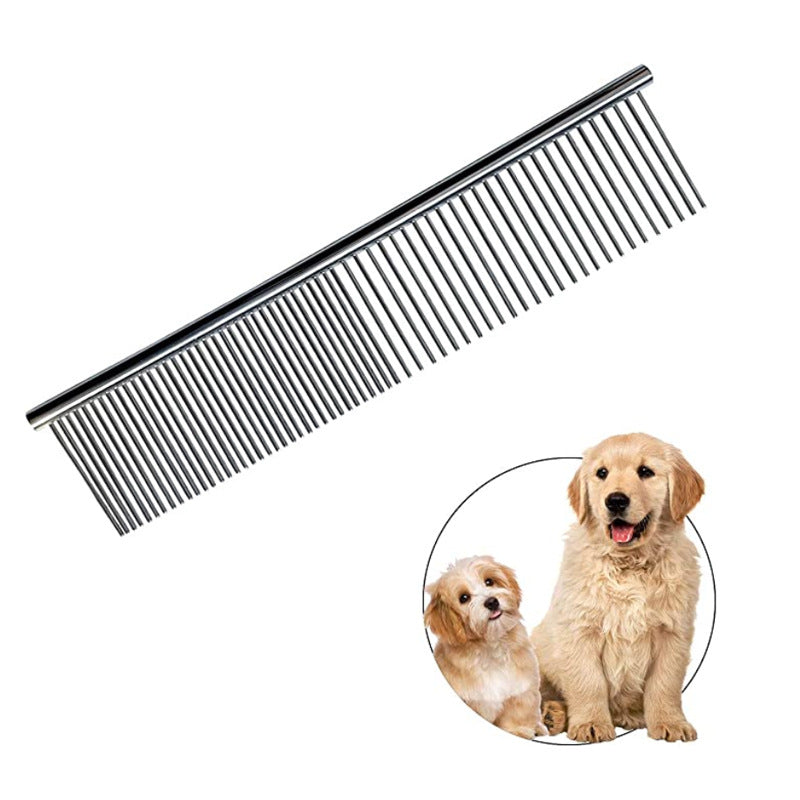 KFX-7018941 Stainless Steel Pet Comb - 16.5cm Long, Durable and Lightweight with Precision Needle Design