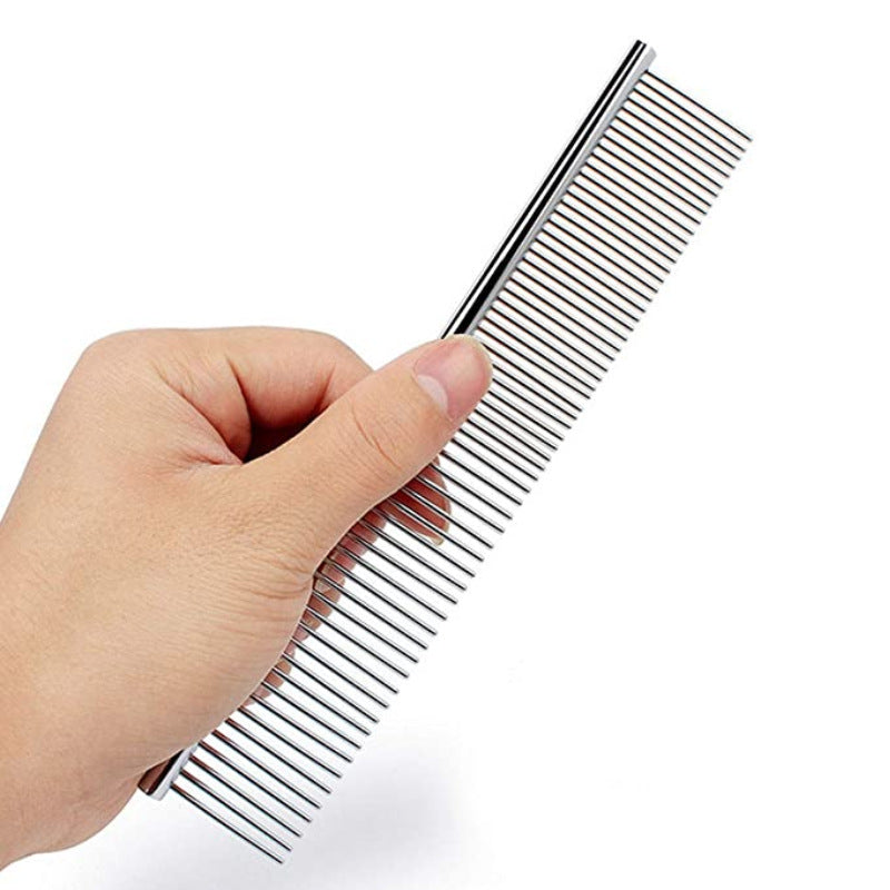 KFX-7018941 Stainless Steel Pet Comb - 16.5cm Long, Durable and Lightweight with Precision Needle Design