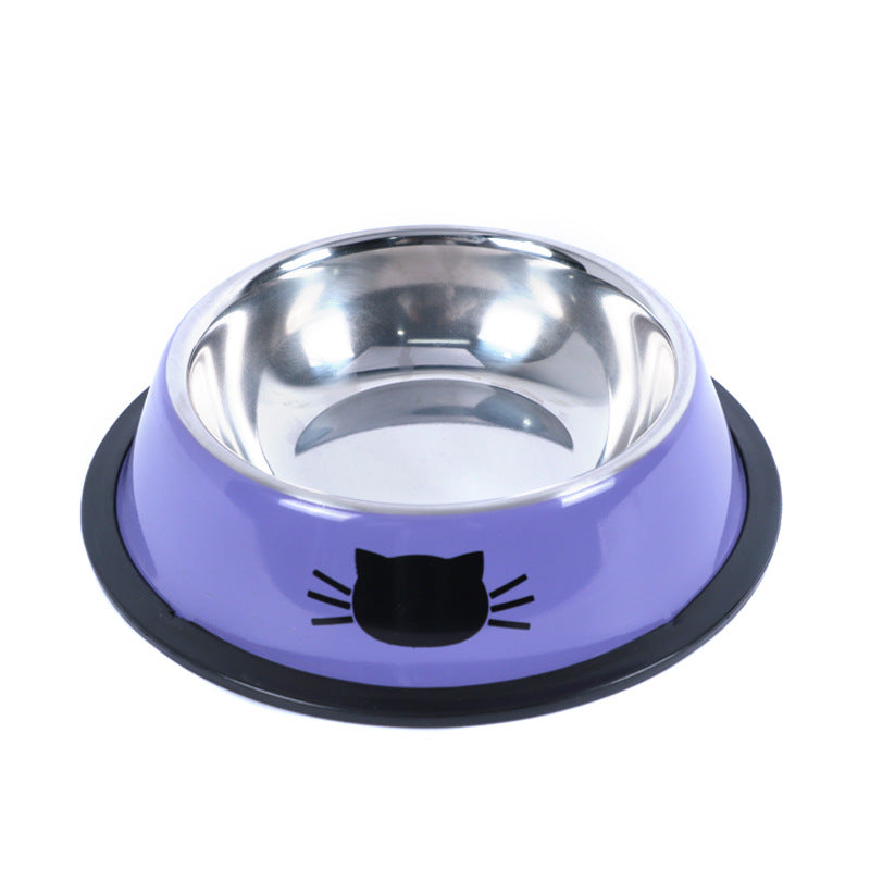 KFX-7019325 Colorful Stainless Steel Non-Slip Pet Bowls for Dogs and Cats - Set of 2/3