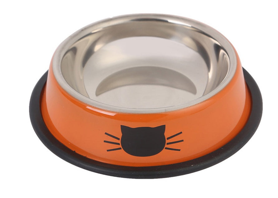 KFX-7019325 Colorful Stainless Steel Non-Slip Pet Bowls for Dogs and Cats - Set of 2/3