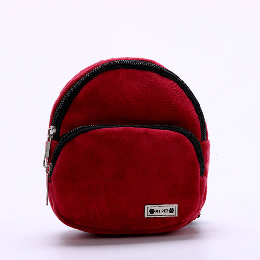 KFX-7019581 Portable Flannel Backpack for Pets - Snack Carrier for Cats and Dogs