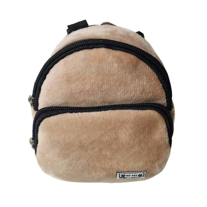 KFX-7019581 Portable Flannel Backpack for Pets - Snack Carrier for Cats and Dogs