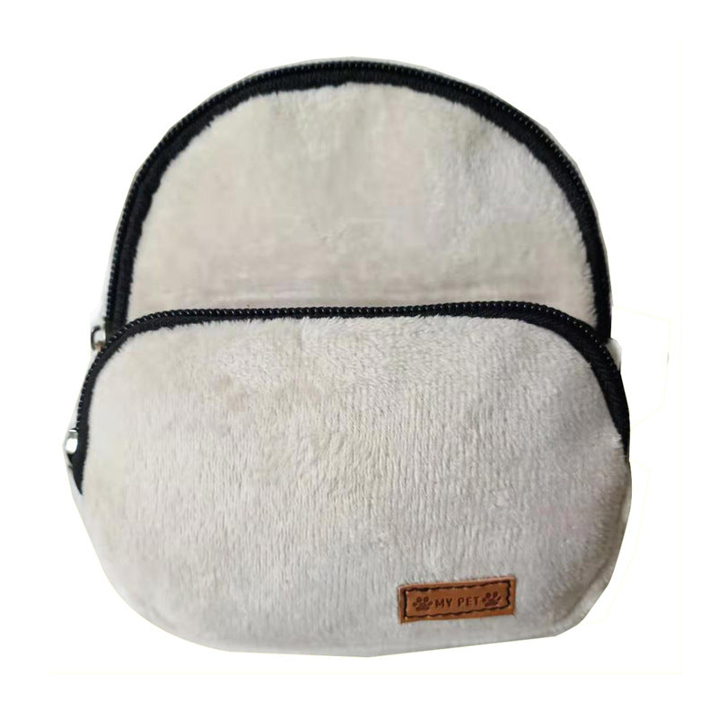 KFX-7019581 Portable Flannel Backpack for Pets - Snack Carrier for Cats and Dogs