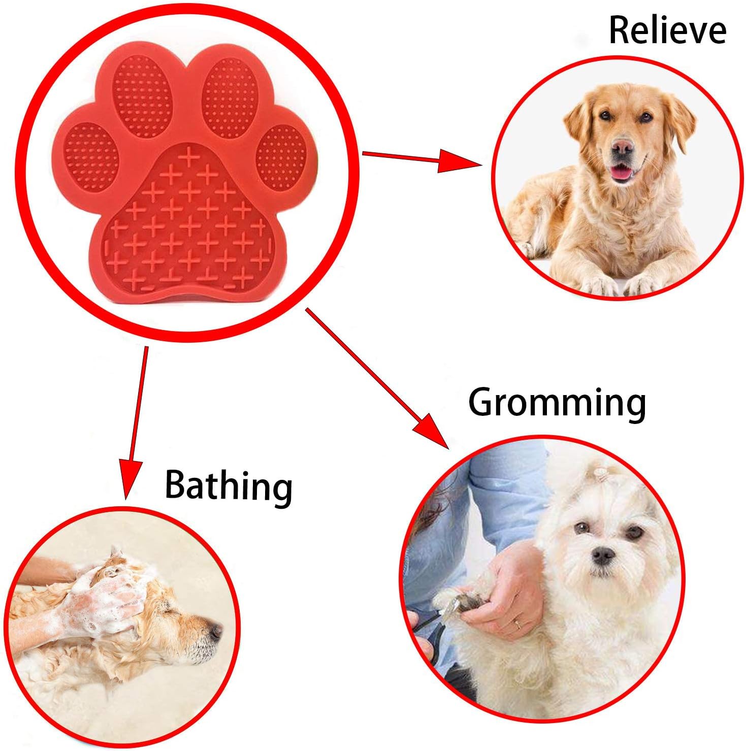 KFX-7020605 Peanut Butter Dog Licking Mat with Suction Cups for Bathing, Grooming, and Slow Feeding