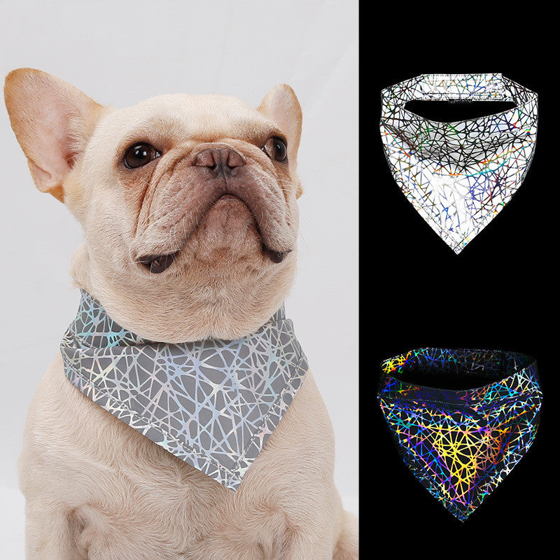 KFX-7020733 Gray Dog Scarf and Saliva Towel - Durable Polyester, Available in 3 Sizes (S, M, L)
