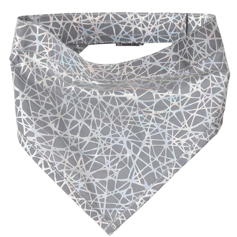 KFX-7020733 Gray Dog Scarf and Saliva Towel - Durable Polyester, Available in 3 Sizes (S, M, L)