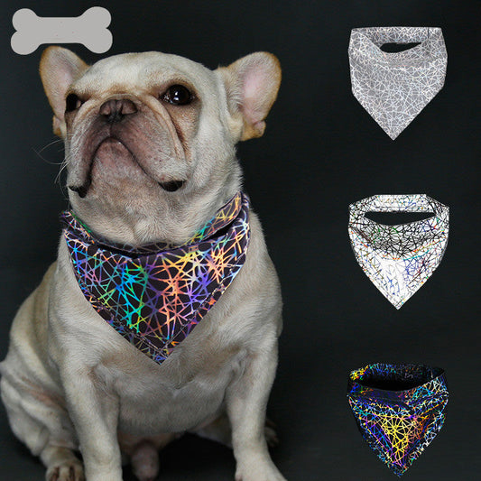 KFX-7020733 Gray Dog Scarf and Saliva Towel - Durable Polyester, Available in 3 Sizes (S, M, L)