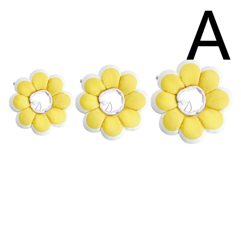 KFX-7021117 Waterproof Anti-Bite Anti-Licking Cat Soft Collar in Stylish Sunflower and Heart Designs