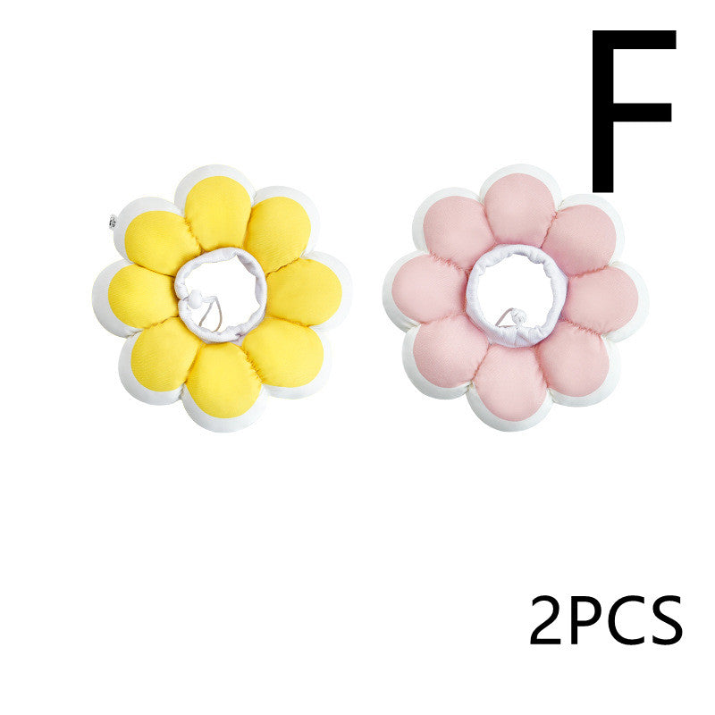 KFX-7021117 Waterproof Anti-Bite Anti-Licking Cat Soft Collar in Stylish Sunflower and Heart Designs