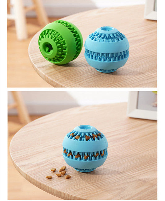 KFX-7023933 Natural Rubber Dog Molar Ball - Toothbrush Design for Effective Dental Cleaning, Available in Blue and Green