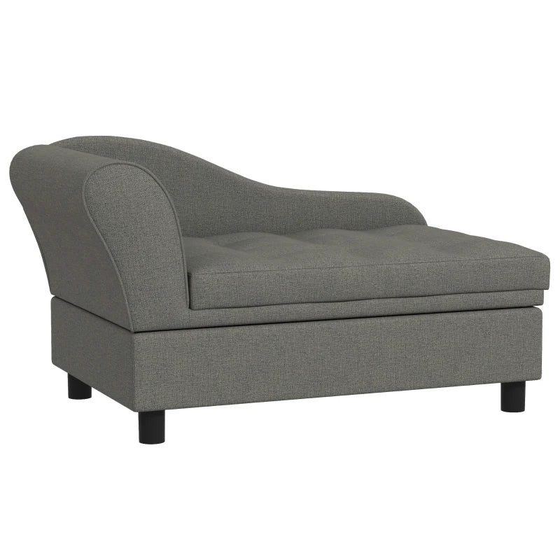 KFX-7024573 Stylish Gray Pet Sofa for Small Dogs with Storage Solution, Easy Assembly and Cozy Cushion