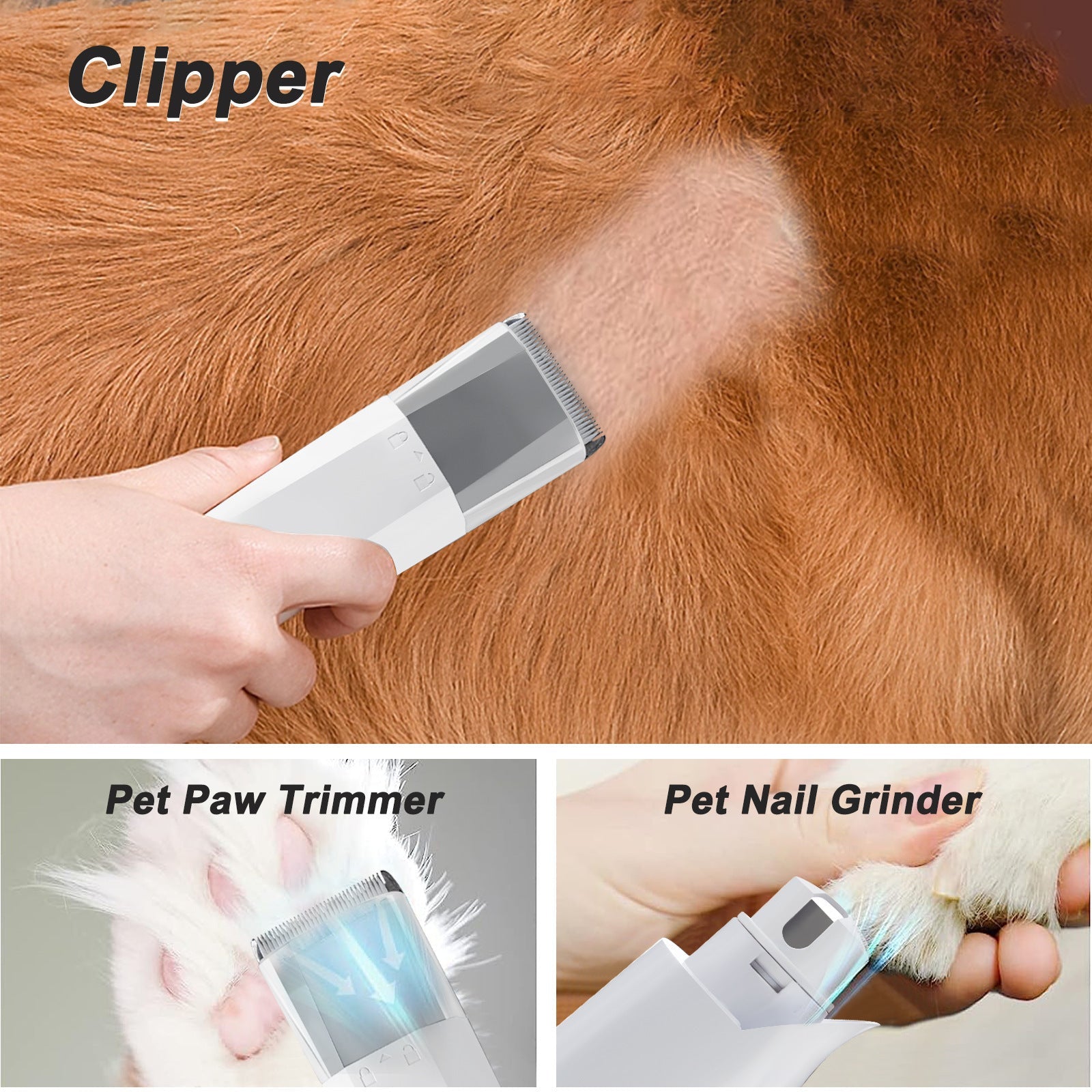 KFX-7024701 7-in-1 Multifunctional Pet Grooming Device with Vacuum Trimming for Dogs