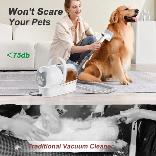 KFX-7024701 7-in-1 Multifunctional Pet Grooming Device with Vacuum Trimming for Dogs