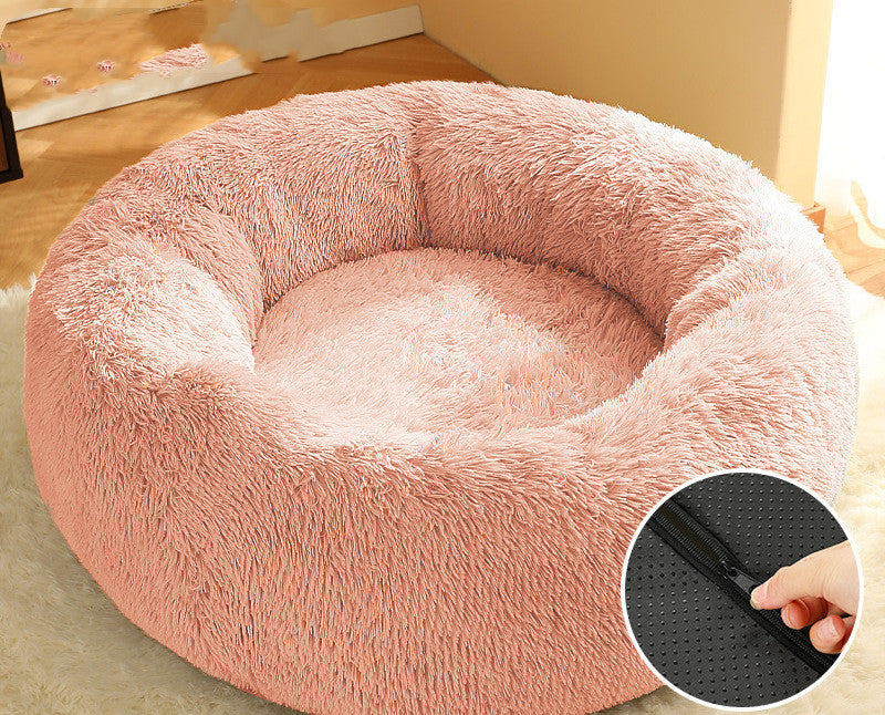 KFX-7028925 Cozy Round Plush Pet Nest in Various Sizes and Colors