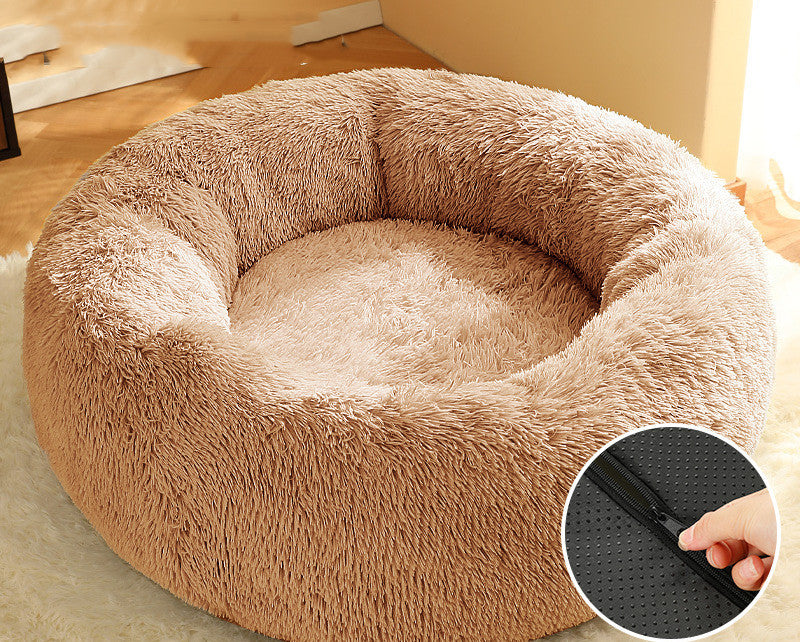 KFX-7028925 Cozy Round Plush Pet Nest in Various Sizes and Colors