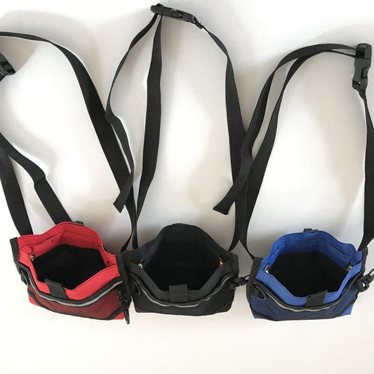 KFX-7031101 Pet Snack Bag for Training Outings - Blue, Black, Red, Oxford Cloth, 22x18x5 cm