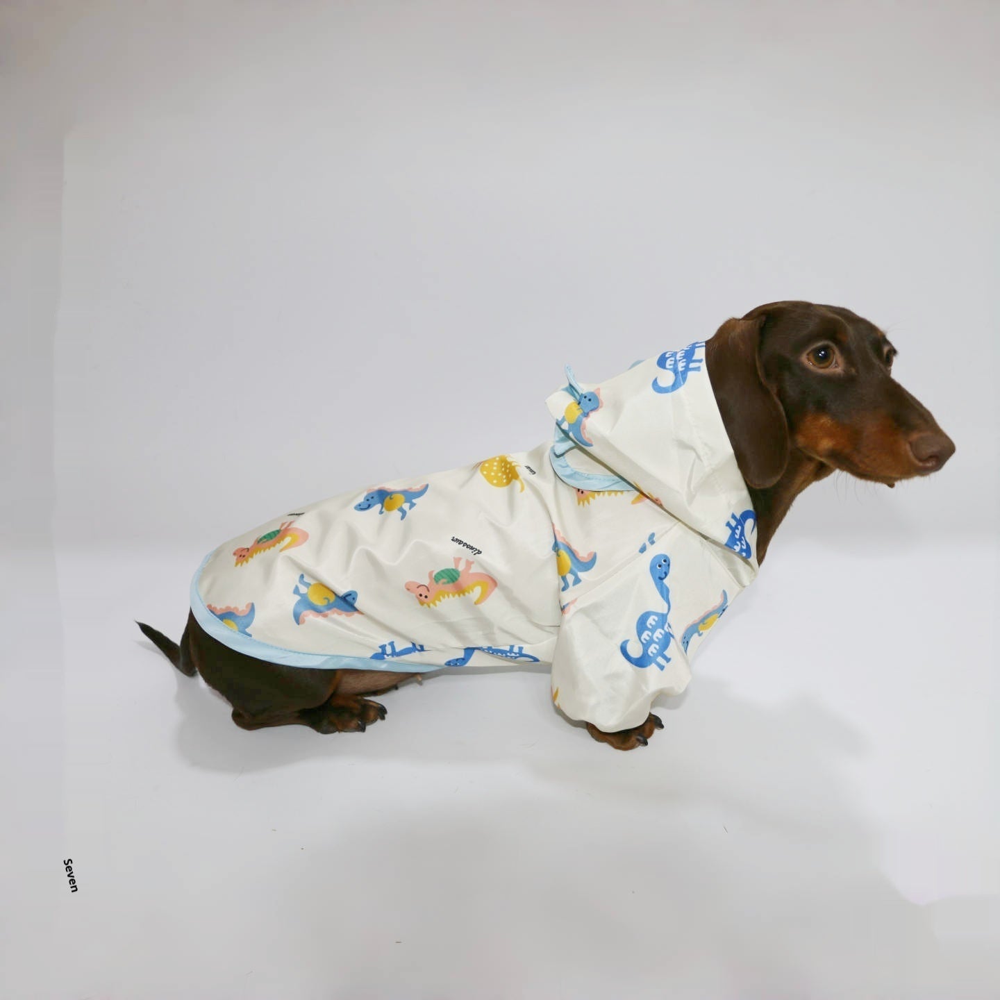 KFX-7033405 Dinosaur Design Splash-Proof Pet Raincoat for Spring and Summer, Multiple Sizes Available