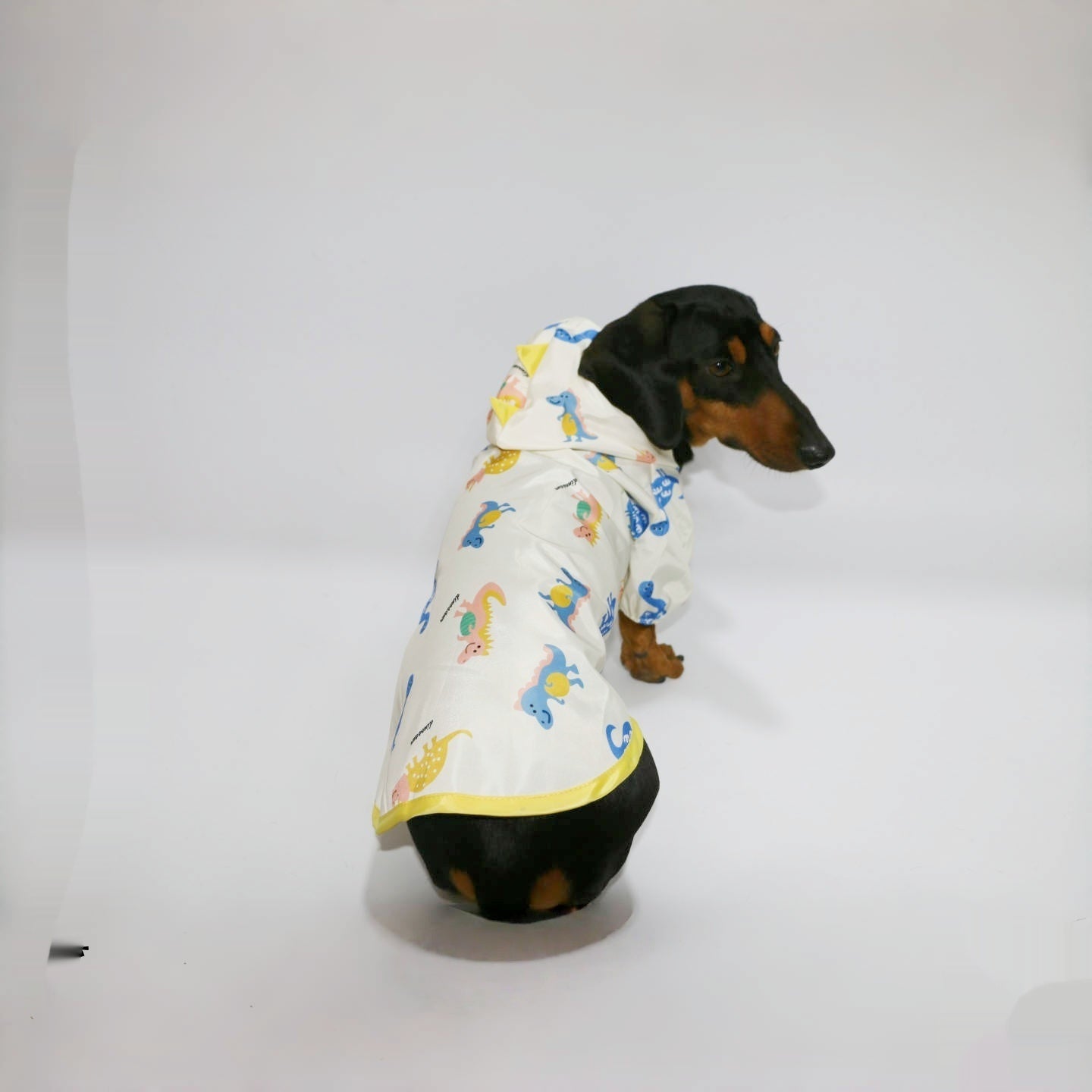 KFX-7033405 Dinosaur Design Splash-Proof Pet Raincoat for Spring and Summer, Multiple Sizes Available