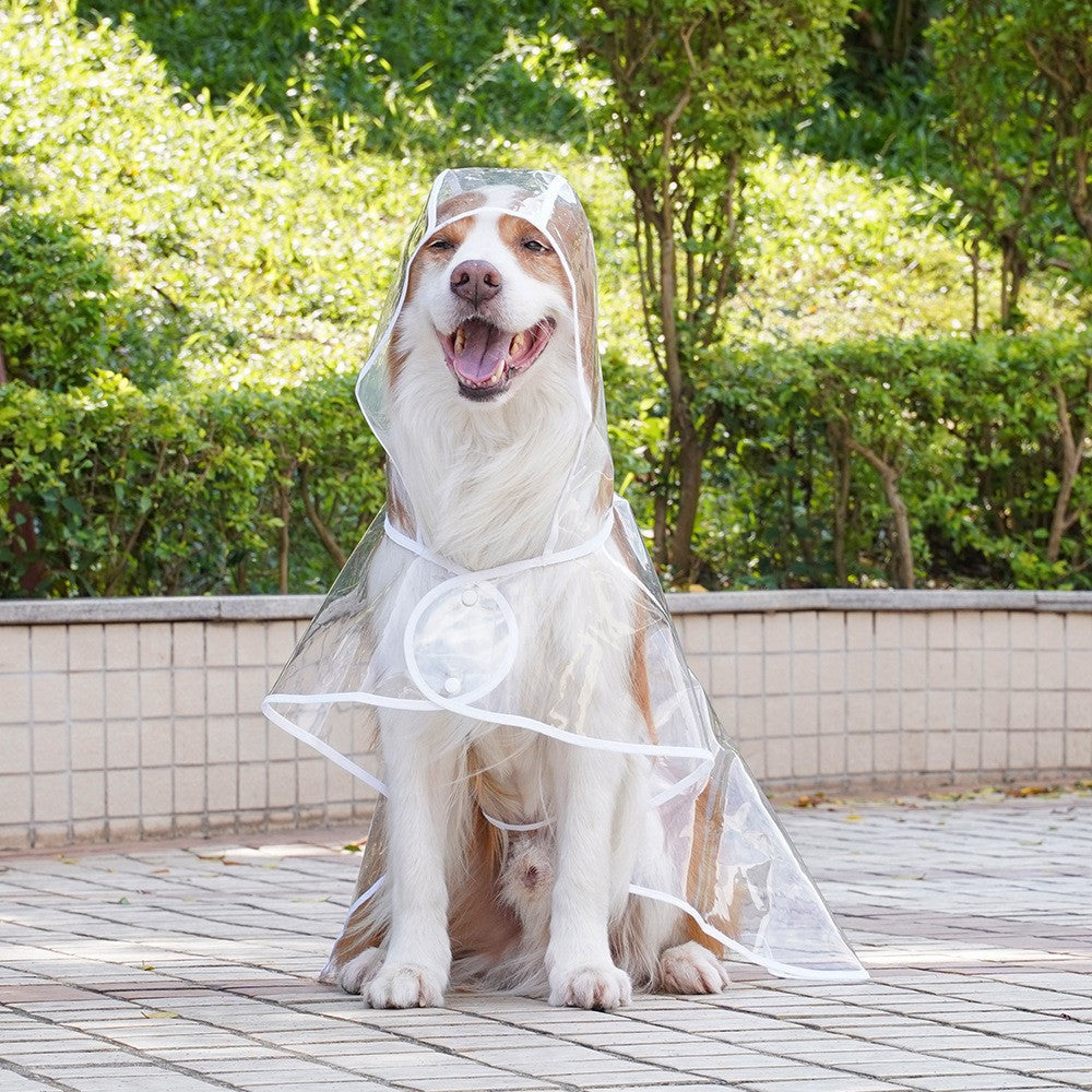 KFX-7034301 Transparent Waterproof Raincoat for Small to Medium Dogs with Hood - Lightweight EVA Fabric in Multiple Colors
