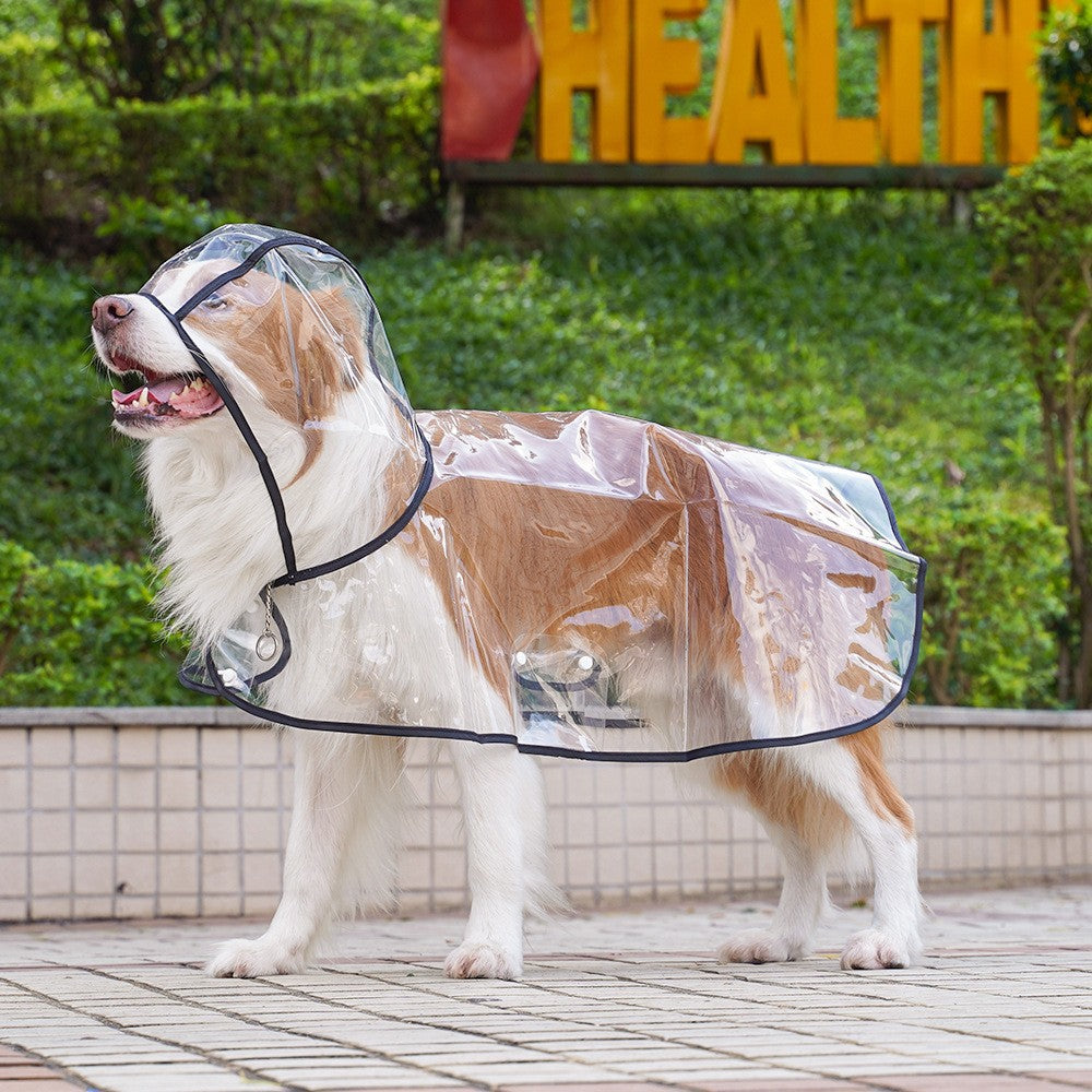 KFX-7034301 Transparent Waterproof Raincoat for Small to Medium Dogs with Hood - Lightweight EVA Fabric in Multiple Colors