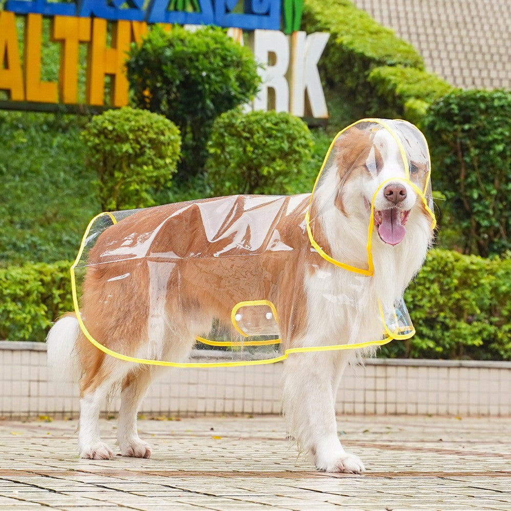 KFX-7034301 Transparent Waterproof Raincoat for Small to Medium Dogs with Hood - Lightweight EVA Fabric in Multiple Colors