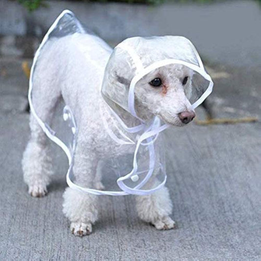 KFX-7034301 Transparent Waterproof Raincoat for Small to Medium Dogs with Hood - Lightweight EVA Fabric in Multiple Colors