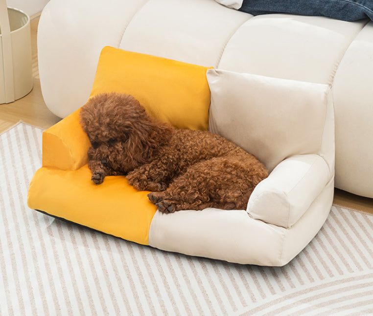KFX-7034685 Comfortable High Backrest Pet Sofa - Stylish Doghouse Cathouse Mattress in Multiple Colors