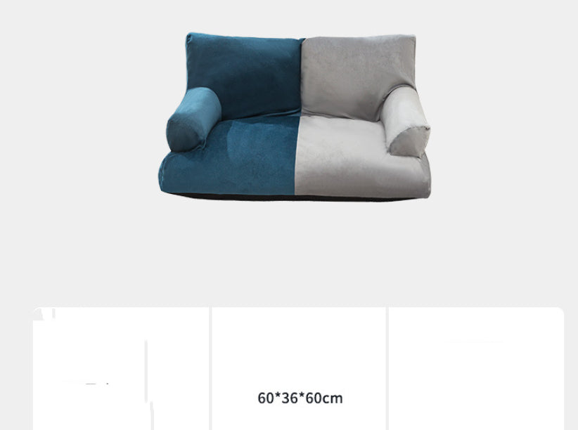 KFX-7034685 Comfortable High Backrest Pet Sofa - Stylish Doghouse Cathouse Mattress in Multiple Colors