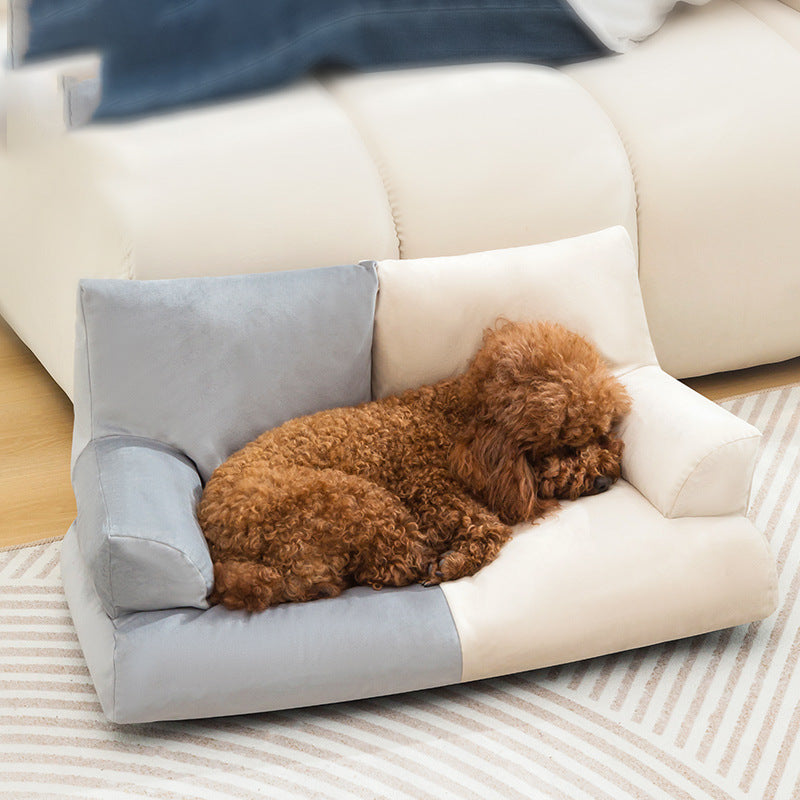 KFX-7034685 Comfortable High Backrest Pet Sofa - Stylish Doghouse Cathouse Mattress in Multiple Colors