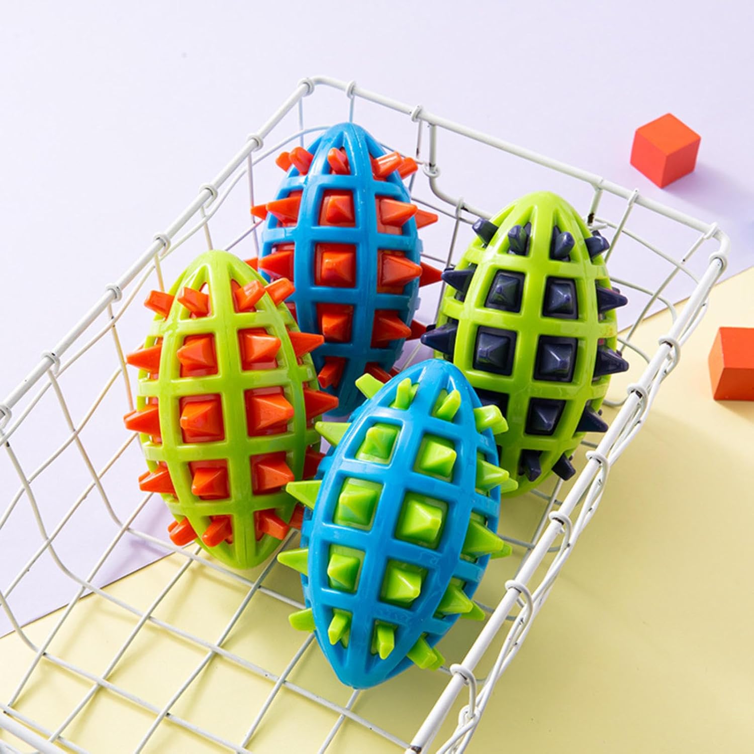 KFX-7036093 Indestructible Dog Teether Ball with Dental Cleaning Texture for Interactive Play