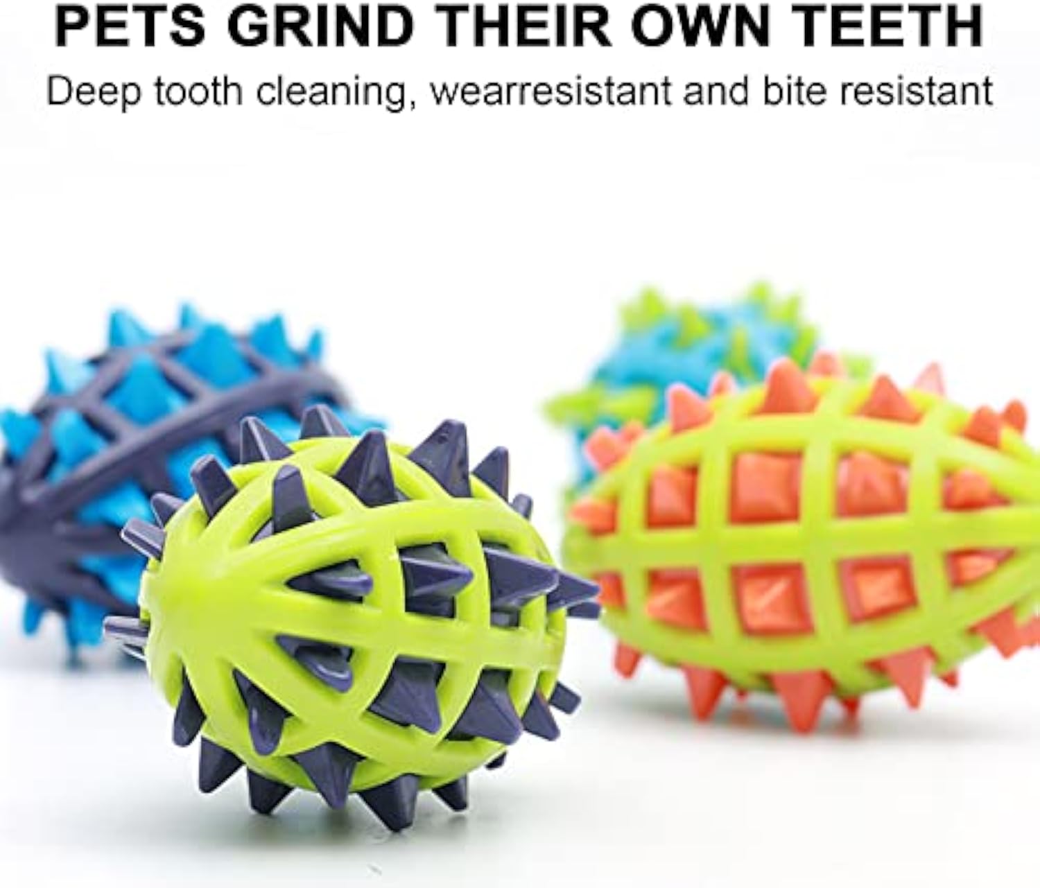 KFX-7036093 Indestructible Dog Teether Ball with Dental Cleaning Texture for Interactive Play