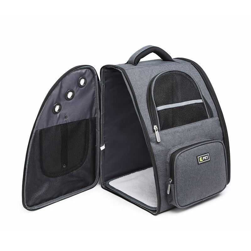 KFX-7036861 Pet Carrier Backpack for Small Pets - Cation and DTY Material, Medium Hardness, 43x41x10 cm