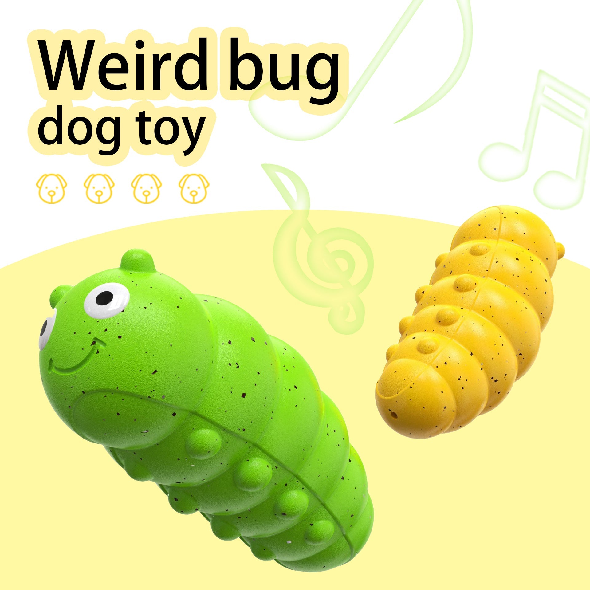 KFX-7037885 Teething Dog Toy with Sound-Activated Barking Bug for Engaging Play
