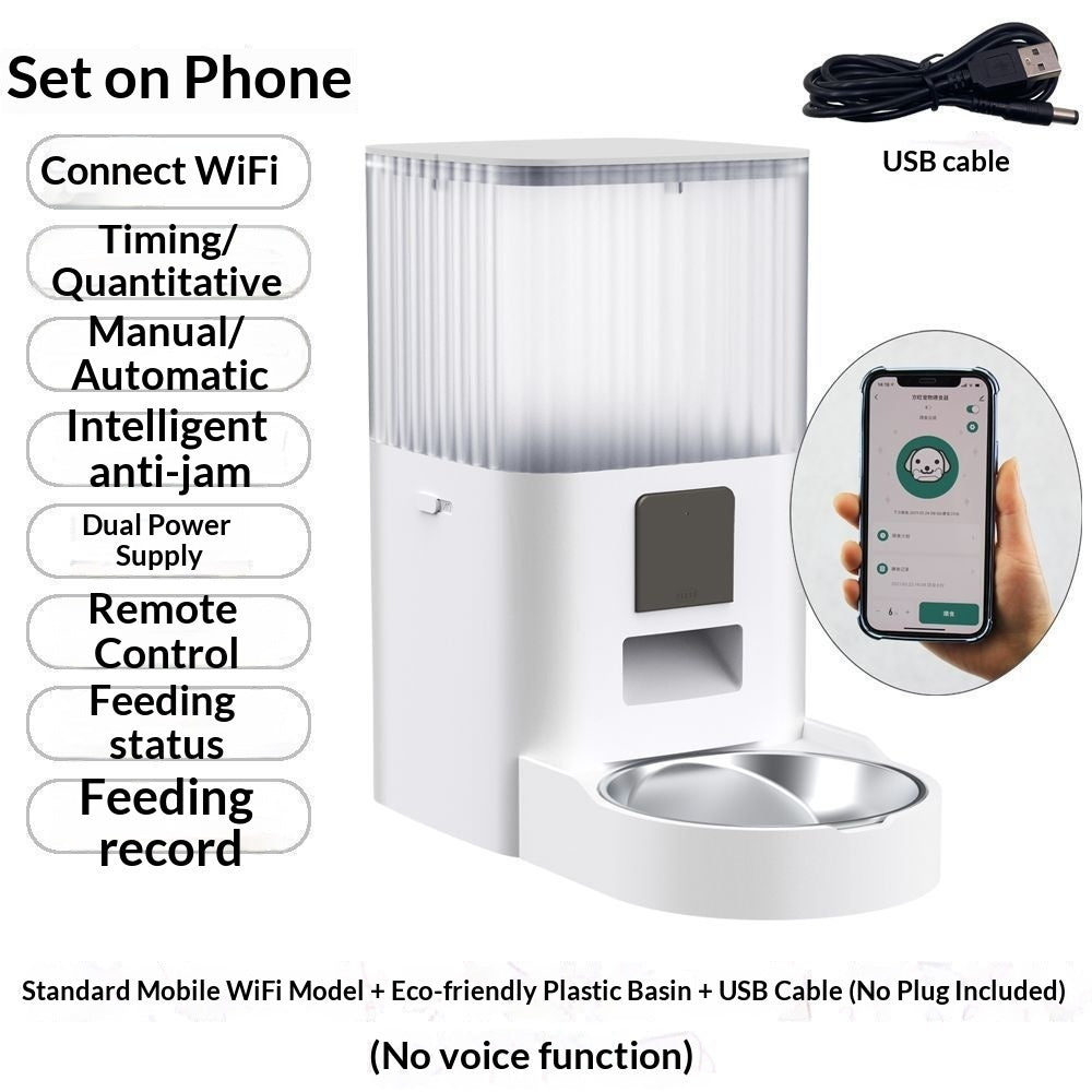 KFX-7038397 Smart Remote Pet Feeder with Schedule, Monitoring, and Voice Control Options