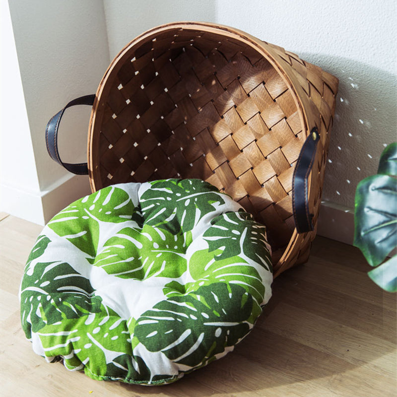 KFX-7038653 Bamboo Rattan Cat Bed House - Hand-Woven Pet Nest with High Resilience Cushion
