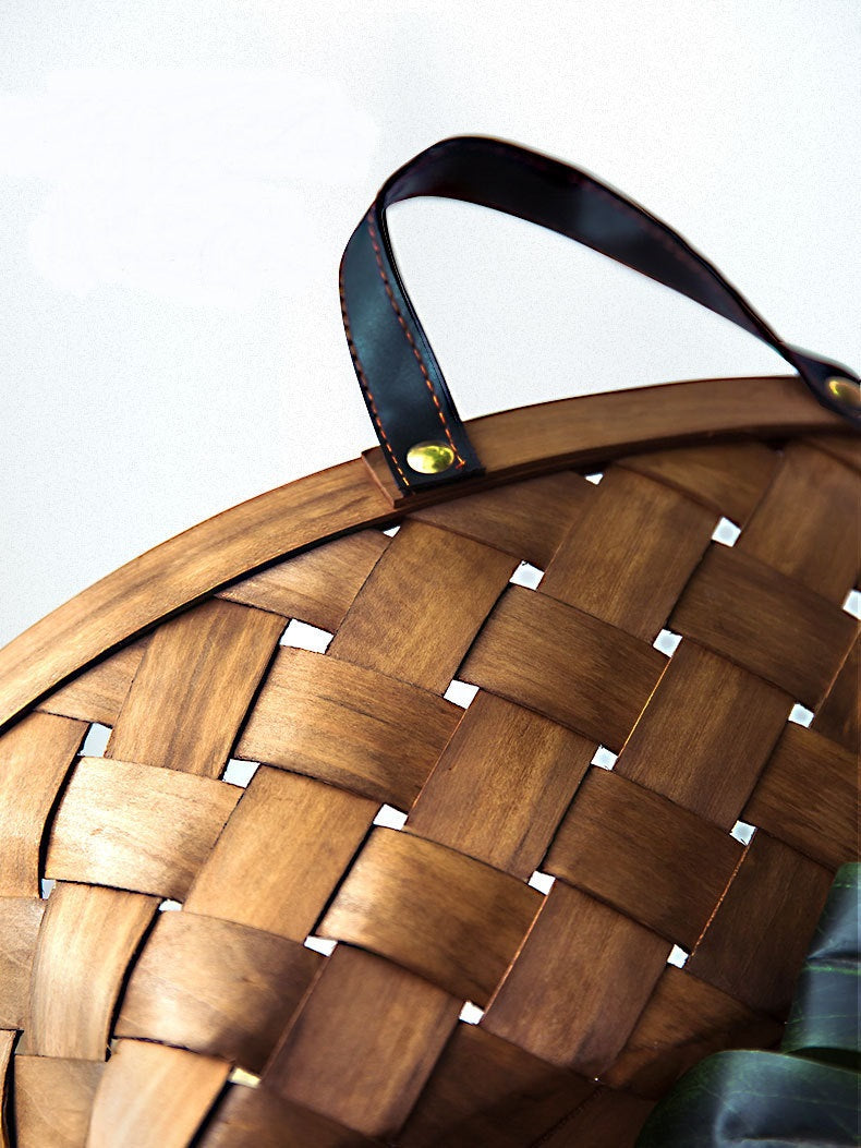 KFX-7038653 Bamboo Rattan Cat Bed House - Hand-Woven Pet Nest with High Resilience Cushion