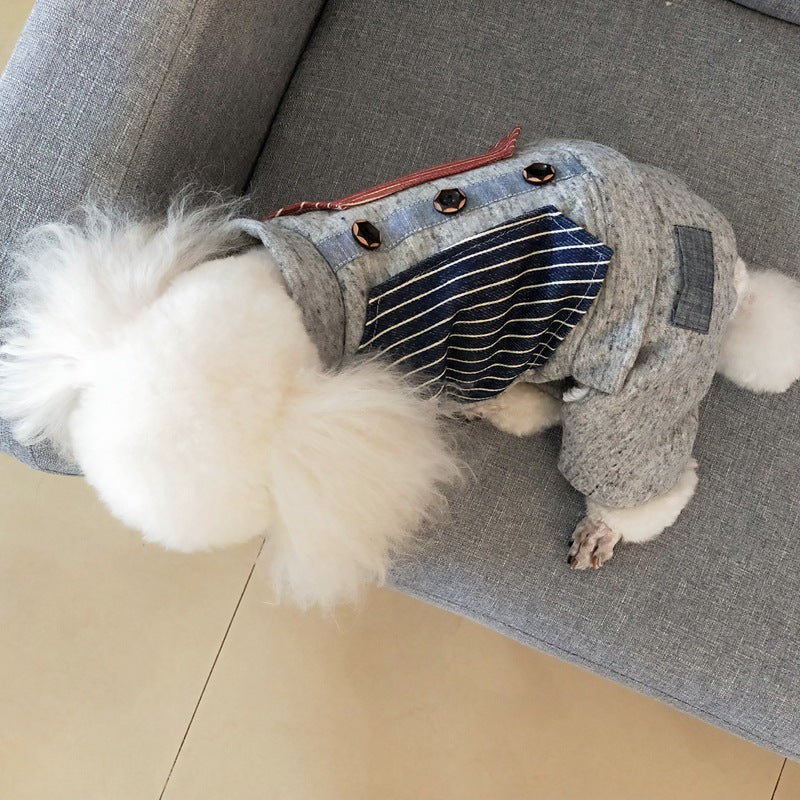 KFX-7039037 Thick Cotton Four-Legged Winter Clothing for Small Dogs