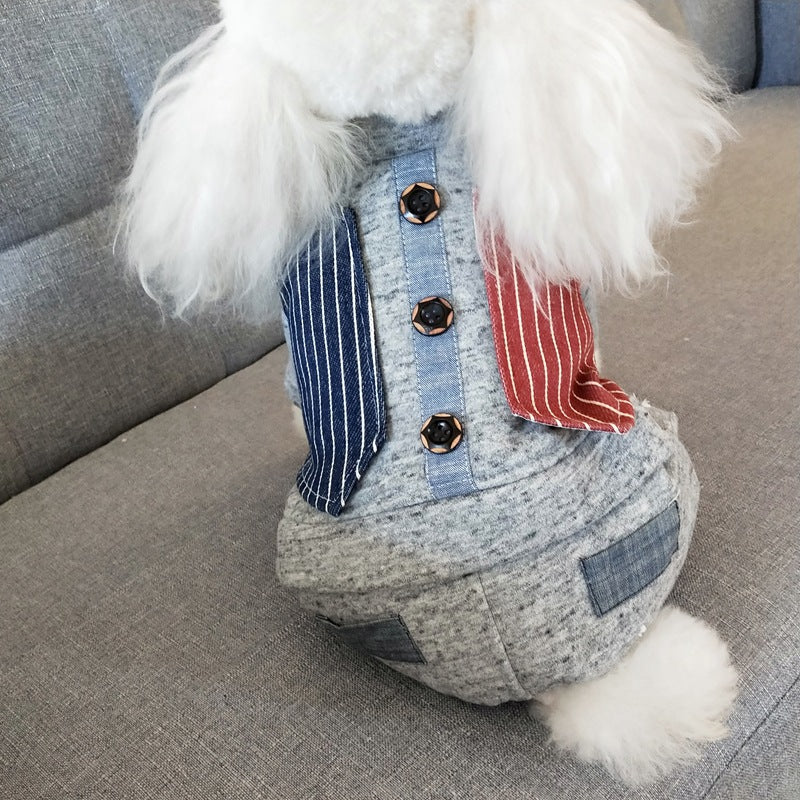 KFX-7039037 Thick Cotton Four-Legged Winter Clothing for Small Dogs
