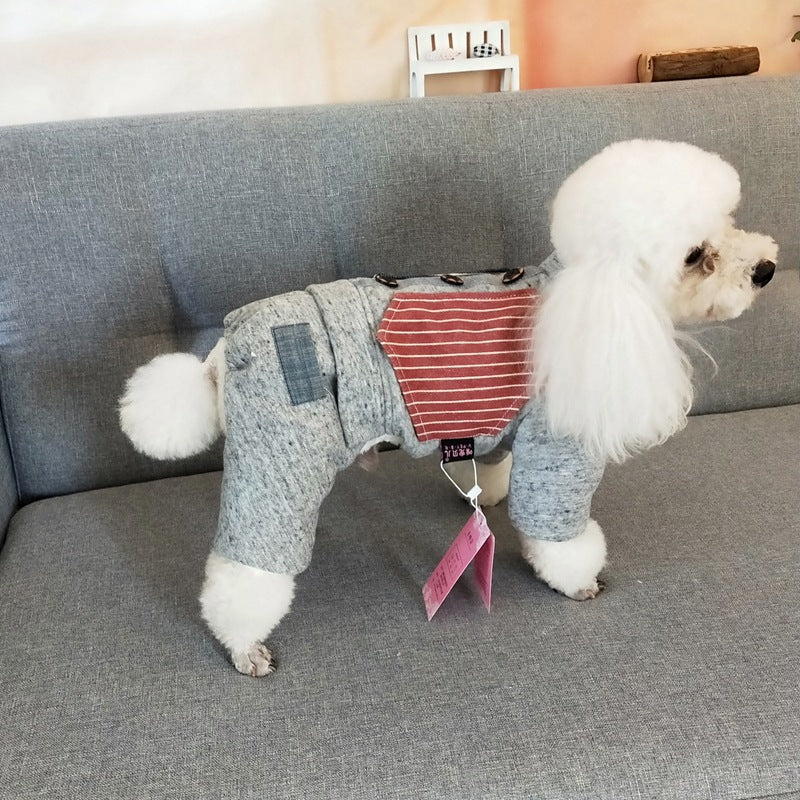 KFX-7039037 Thick Cotton Four-Legged Winter Clothing for Small Dogs
