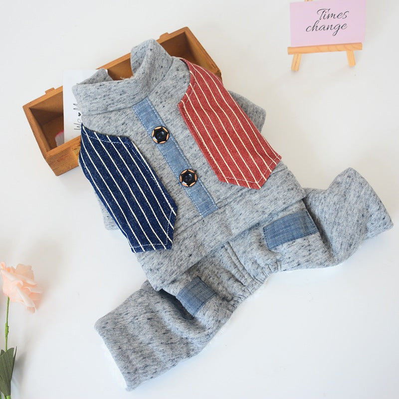 KFX-7039037 Thick Cotton Four-Legged Winter Clothing for Small Dogs