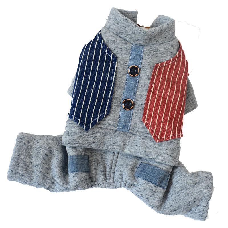 KFX-7039037 Thick Cotton Four-Legged Winter Clothing for Small Dogs
