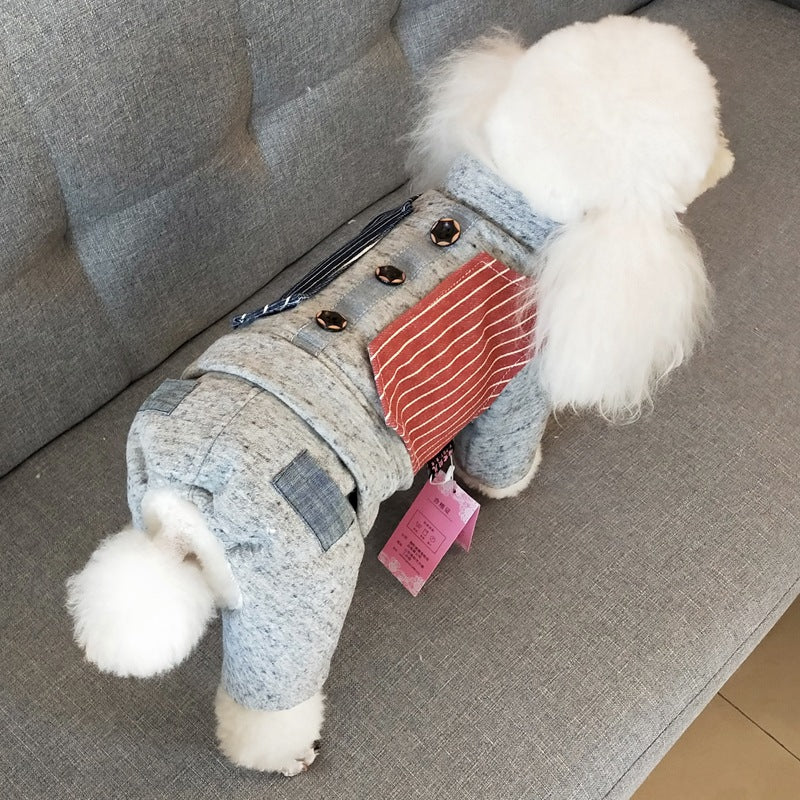 KFX-7039037 Thick Cotton Four-Legged Winter Clothing for Small Dogs