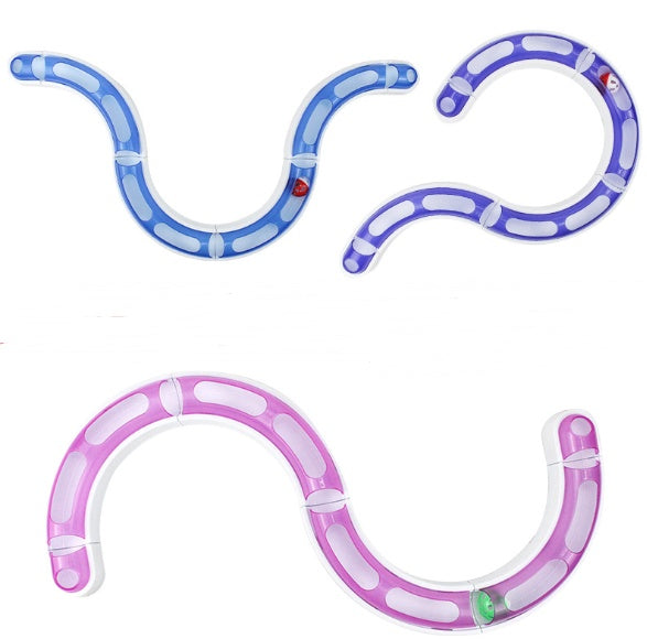 KFX-7039677 Cat Turntable Track Toy - Pink, Blue, and Purple Color Options, 29cm Flat Rail for Engaging Play