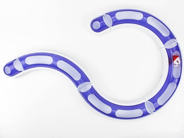 KFX-7039677 Cat Turntable Track Toy - Pink, Blue, and Purple Color Options, 29cm Flat Rail for Engaging Play