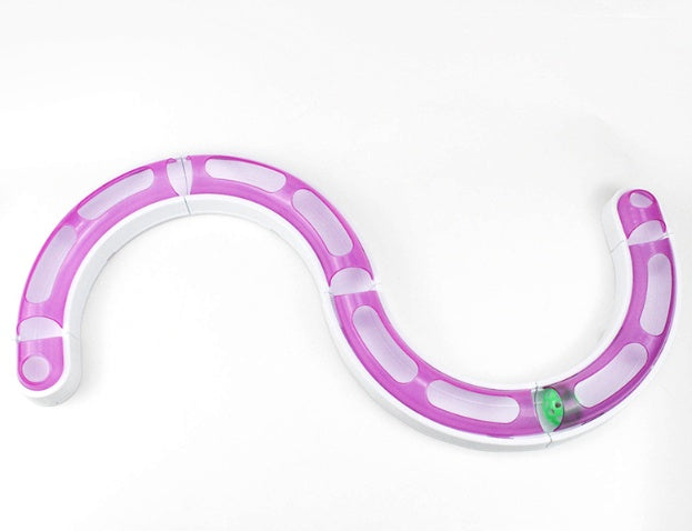 KFX-7039677 Cat Turntable Track Toy - Pink, Blue, and Purple Color Options, 29cm Flat Rail for Engaging Play