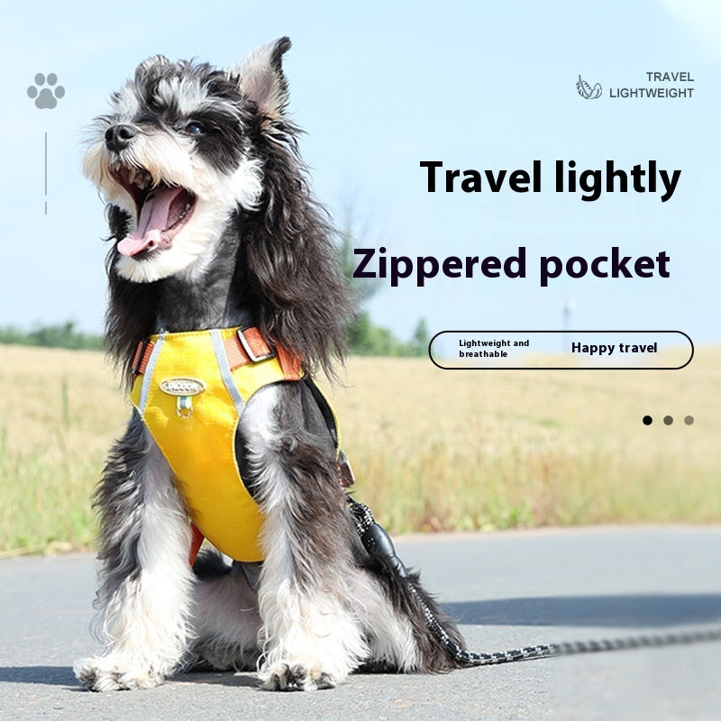 KFX-7040189 Lightweight Dog Travel Chest Strap with Zipper Pocket in Multiple Colors